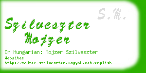 szilveszter mojzer business card